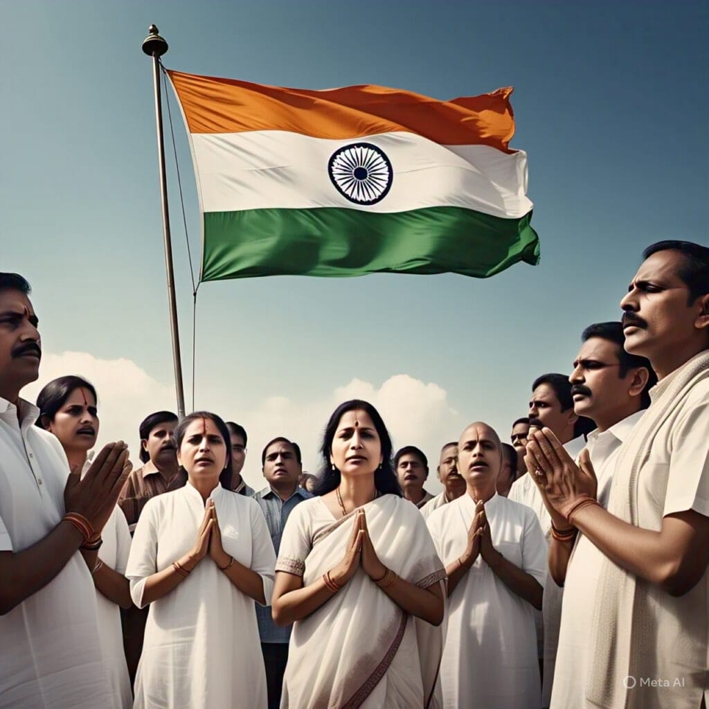 Jan Gan Man | National Anthem | Easy Piano Notes 2 indian people singing national anthem in front